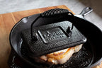 Lodge Pre-Seasoned Cast Iron Grill Press with Cool-Grip Spiral Handle, 4.5 inch X 6.75 inch, Black