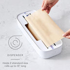 YouCopia StoraRoll Wrap Dispenser 2-in-1, Drawer Organizer for Foil, Plastic Wrap, Parchment and Wax Paper with Safety Cutters and Labels for Kitchen Organization