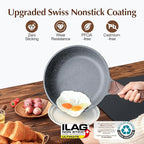 SENSARTE Nonstick Frying Pan Skillet, Swiss Granite Coating Omelette Pan, Healthy Stone Cookware Chef's Pan, PFOA Free (9.5 Inch)