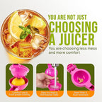 Zulay Kitchen Metal 2-in-1 Lemon Squeezer - Sturdy Max Extraction Hand Juicer Lemon Squeezer Gets Every Last Drop - Easy to Clean Manual Citrus Juicer - Easy-Use Lemon Juicer Squeezer - Dragonfruit