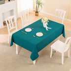 BALCONY & FALCON Rectangle Tablecloth Washable Wrinkle Resistant and Water Proof Table Cloth Decorative Linen Fabric Tablecloths for Dining Parties Kitchen Wedding and Outdoor Use (Teal, 47x63)