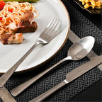 KINGSTONE Silverware Set for 12, 60-Piece 18/10 Stainless Steel Flatware Set, Forged Cutlery Set Matte Satin Finish for Home, Restaurant, Wedding, Party,Gift, Dishwasher Safe