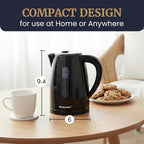 Elite Gourmet EKT5051 1.7L Electric Water Kettle, BPA-Free, Fast Boil, Auto Shut-Off, Boil-dry Protection, 360° Swivel Base with Cordless Serving, Clear-view Window with Water Level Markings, Black