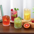 Moretoes 8 Pack Hobnail Drinking Glasses Set, 12 Oz Highball Glasses & 10 Oz Cocktail Glasses, Clear Embossed Water Glass Cups Kitchen Bar Tumbler Glassware Set for Whiskey, Beer, Juice, Milk
