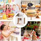 Cake Box with Windows and Handle, 10x10x10 inches, Tall Cake Carrier for Tiered Cakes, White