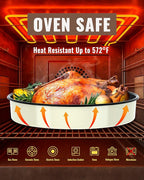 Enamel Round Roasting Pans Set Baking Dish 4-Pack 9/10/12/14 Inch NonStick High Temperature Resistance Cookware for Cake Bread Pizza, Oven Dishwasher Safe Wife Mother Day Gift Bakeware