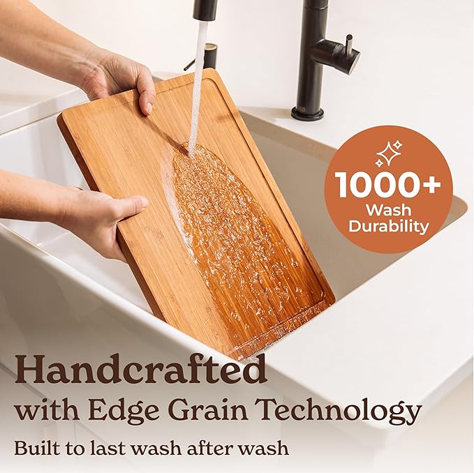 SMIRLY Wood Cutting Boards For Kitchen - Bamboo Cutting Boards For Kitchen Cutting Board, Bamboo Cutting Board Set With Holder, Chopping Board, Butcher Block, Small Wooden Cutting Board Set