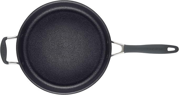 Circulon A1 Series with ScratchDefense Nonstick Induction Cookware, Large Saute Pan with Lid, Nonstick Pan, 5-Quart, Graphite