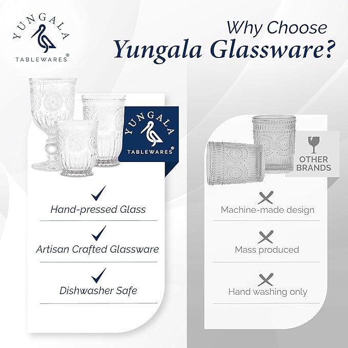 Yungala Clear Highball Glasses Set of 6 Tall Drinking Glasses 10 oz