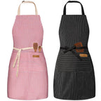 BeLuyi 2 Pack Adjustable Bib Apron with 2 Pockets Chef Cooking Kitchen Restaurant Aprons for Women Men