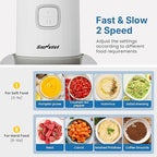 Electric Blender and Food Processor Combo: 4 in 1 Food Grinder for Grinding Meat Coffee, Peeling Garlic & Juicing, 350W Food Chooper with 1.8L Stainless Steel Bowl & 2 Cups, 2 Speed, White