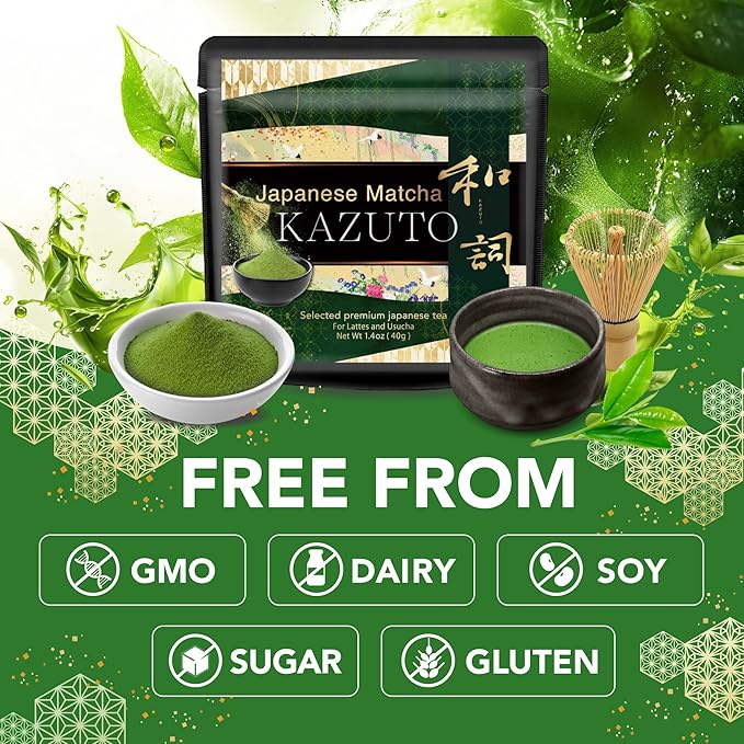 Kazuto Ceremonial Grade Matcha Green Tea Powder - Premium First Harvest Single Origin USDA Organic Gluten-Free Vegan, 100% Pure Unsweetened No Additives from Shizuoka 1.06oz