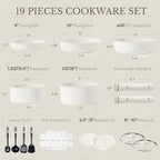 CAROTE 19pcs Pots and Pans Set, Nonstick Cookware Set Detachable Handle, Induction Kitchen Cookware Sets Non Stick with Removable Handle, RV Cookware Set, Oven Safe