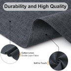 Homaxy Cloths Placemats for Dining Table Set of 8, Heat Resistant Washable Cotton Linen Blend Table Mats, Easy to Clean Place Mats for Indoor Outdoor Party Kitchen Decoration, 13" x 19", Charcoal Gray