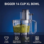 14 Cup Food Processor - 1000W Motor, Storage Drawer for Blades, 7 Speeds, XL Bowl & Large Feed Chute, French Fry Cutter, Chop Slice Shred & Mix for Vegetables, Cheese & Meat, Family Meals