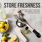 Zulay Kitchen Cast-Iron Orange Juice Squeezer - Heavy-Duty, Easy-to-Clean, Professional Citrus Juicer - Durable Stainless Steel Lemon Squeezer - Sturdy Manual Citrus Press & Orange Squeezer (Cream)
