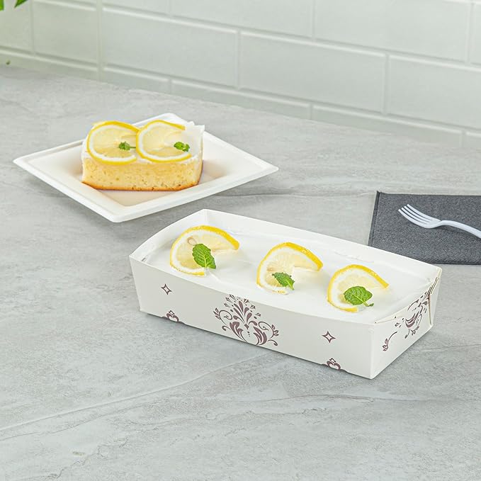 Restaurantware Baking Tray 100 Count 7.8 x 3.6 Inches 14 Ounce Disposable Paper Oven-Safe Baking Mold, Grease-Resistant Floral Design Beige Baking Molds for Cupcakes, Breads and Baking