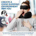 ExploreBliss Travel Pillow, 2 Pack Travel Pillows for Sleeping Airplane, Neck Pillow Airplane, Memory Foam Neck Pillow Set with Eye Mask, Earplugs and Storage Bag -Black & Pink