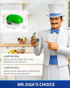 MR.SIGA Fruit and Vegetable Cleaning Brush with Non Slip Comfortable Grip, Pack of 2, Green