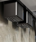 SEIDO Carbon Steel Utensil Rack – Space-Saving 24" L Kitchen Organizer with hooks & hanging bar, Matte Black Knife Holder, 2 Installation Options (Adhesive/Screwed)