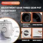 Electric Wok, Automatic Wok with Stirring Function and Non-Stick Coating, Multifunctional Cooking Appliance for Frying, Steaming, Cooking,Ideal for Beginners