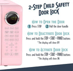 Nostalgia Retro Microwave Oven - 0.7 Cu Ft, 700-Watt Countertop Size with Glass Turntable, Child Safety Lock, 8 Auto-Cook Programs, Digital Clock - Pink