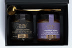 Orphe Luxury Organic Honey Gift Set, Lavender & Forest with Gold-Plated Spoon, Raw Bulgarian Honey Gift Box, Natural Sweetener for Coffee, Tea, Matcha and Breakfast