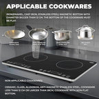 OMEO Portable Double Induction Cooktop 2 Burner Electric Cooktop, Touch Control 110V Induction Cooker with Safety Lock, Pause, Auto Shutoff Timer Setting, 9 Heating Level and Overheating Protection
