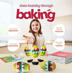Hot Air Balloon Madeleines Kids Baking Kit STEM Learning Activity Pre-Measured Ingredients Silicone Madeleine Mold Colorful Batter & Icing Decorating Set Educational Recipe Book for Fun Family Baking
