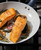 T-Fal Ceramic Nonstick Cookware Set, Oven Safe Up to 350ºF, 12-Piece, Includes Stockpot, Frying Pans, Utensils, Ceramic Pots and Pans Set, Dark Blue
