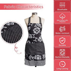 Vintage Floral Apron for Women with Functional Pockets Adjustable Neck Strap for Cooking Baking Mother's Gift