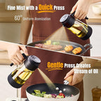PARACITY 2 in 1 Oil Dipenser Bottle with Silicone Bottom (Black-2PCS)