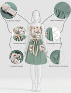Pinknoke Vintage Pinafore Apron Dress for Women with Pockets Cute Floral Chef Aprons for Kitchen Cooking Baking Gardening