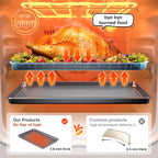 HONGBAKE 3 Pack Nonstick Ceramic Baking Sheet Pan Set for Oven, Non-Toxic Half/Quarter/Jelly Roll Pans with Diamond Texture, 0.8mm Aluminized Steel Cookie Trays for Cooking, Charcoal Gray