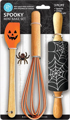 Spooky Halloween Mini Bake Set. Includes mini-Spatula, Whisk and Rolling Pin. Fall Fun Baking Set.