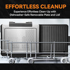 Baker's Friend Smokeless Indoor Grill with Removable Plates, Portable BBQ Grill, Electric Grill Indoor, Indoor Grills Electric Smokeless, Cooking & Grilling Gifts, Recipes Included, Graphite