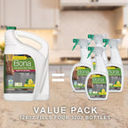 Bona Multi-Surface Floor Cleaner Refill - 128 fl oz - Lemon Mint - Residue-Free Floor Cleaning Solution refill for Spray Mop and Spray Bottles - For Use on Stone, Tile, Laminate, and Vinyl Floors