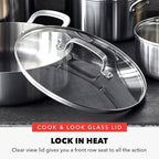 GreenPan x Bobby Flay 10 Piece Stainless Steel Cookware Set, Tri-Ply Multiclad Pots & Pans, Professional Grade, Oven & Broiler Safe to 600°F, Dishwasher Safe, Durable, Induction Compatible, Silver