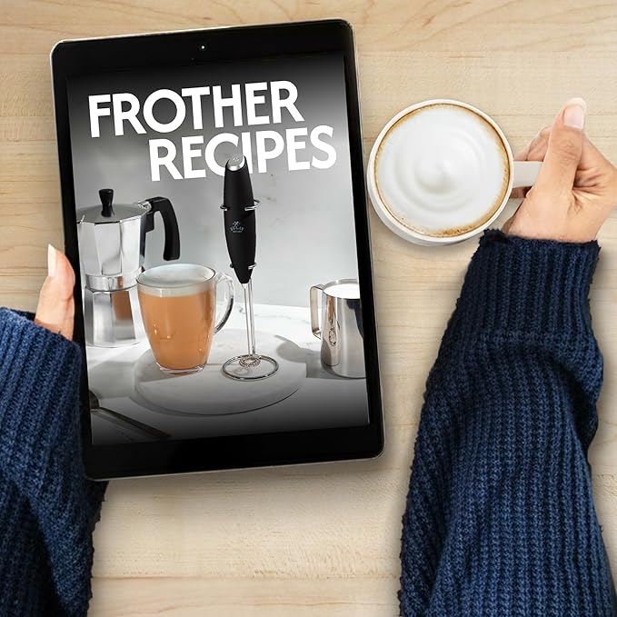 Zulay Kitchen Patented Tornado Triple Whisk Milk Frother with 4 Duracell Batteries – Handheld Foam Maker for Coffee, Lattes, Matcha & Hot Chocolate – Rich, Creamy Froth in Seconds - Candy