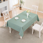 BALCONY & FALCON Rectangle Tablecloth Washable Wrinkle Resistant and Water Proof Table Cloth Decorative Linen Fabric Tablecloths for Dining Parties Kitchen Wedding Outdoor(Light Aqua Green, 57x118)