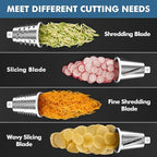 Geedel Rotary Cheese Grater - Upgraded Vegetable Shredder with 4 Interchangeable Blades, Easy to Clean Cheese Shredder with Handle, Kitchen Grater Nuts Grinder for Cutting Cheese, Vegetable, Nuts