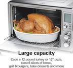 Hamilton Beach 6-in-1 Sure Crisp Air Fryer Toaster Oven Combo & Electric Indoor Grill, 450 F Searing Temp, Bake, Broil, Toast and Pizza Function, .88 cu. ft., 6 Slice Capacity, Stainless Steel (31395)