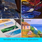 MEEDEN Artist Spatula Palette Knife: 8.46" Flexible Stainless Steel Art Scraper Painting Knife with Wooden Handle for Canvas, DIY Crafts, #3