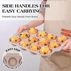 1 Pc Silicone Muffin Pans for Baking with Metal Reinforced Frame, Nonstick Cupcake Tray for Oven, 12 Cups Regular Size Silicone Molds for Egg Bites, Dishwasher Safe (Brown)