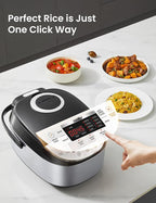 COMFEE' Rice Cooker 12 Cups Cooked/6 Cups Uncooked, Portable Non-Stick Rice Maker, Japanese Rice Cooker with Fuzzy Logic Technology, 24-Hour Timer Delay, 11 Presets, Steamer, Fast Cooker, Grain Cooker, Black