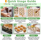 Kevenal Jumbo-Muffin-Pan - Nonstick 6-Cup Large Cupcake Pan, Heavy Duty Giant Muffin Baking Pan for Cupcakes, Oven Safe & Easy to Clean (Large Cup Size, 3.5 x 1.5in)