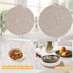 7" Trivets for Hot Dishes, 6 Pack Hot Pads for Kitchen Counter & Dining Table, Heat Resistant | Scratches | Stains Cotton Trivets for Hot Pots and Pans