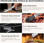 18-Piece BBQ Grill Accessories Set | Ultimate Grilling Tools for Men - Heavy Duty Stainless Steel BBQ Utensils Kit with Aluminum Case & Grill Brush for Dad (18pcs)