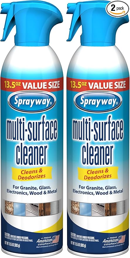 Sprayway SW007R Multi-Purpose Cleaner, Cleans & Deodorizes, for Granite, Glass, Wood, and Metal, 13.5 Oz (Pack of 2)