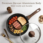 EWFEN 25 Pcs Pots and Pans Set, Nonstick Ceramic Cookware Sets, Healthy Non-Toxic, Large Capacity, Induction Compatible, Cooking Set with Frying Pans & Saucepans, PFAS/PTFE/PFOA Free, Classic Black